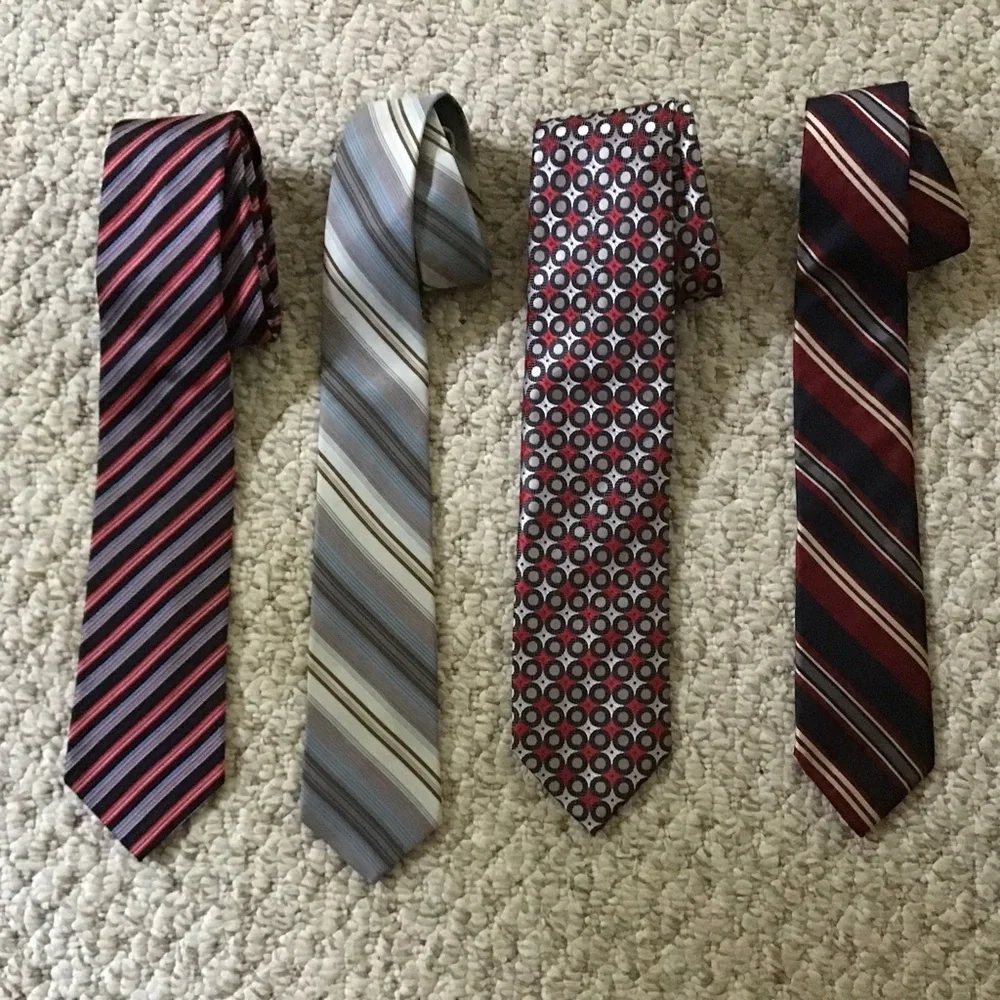 Men's Striped and Patterned Tie Set - Picture 1 of 5